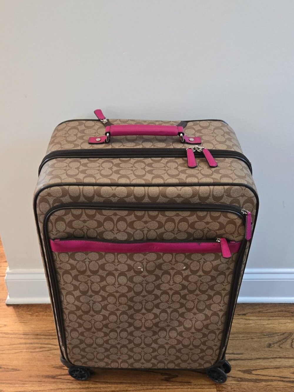 Coach Wheeled Checked Luggage and Matching Tote